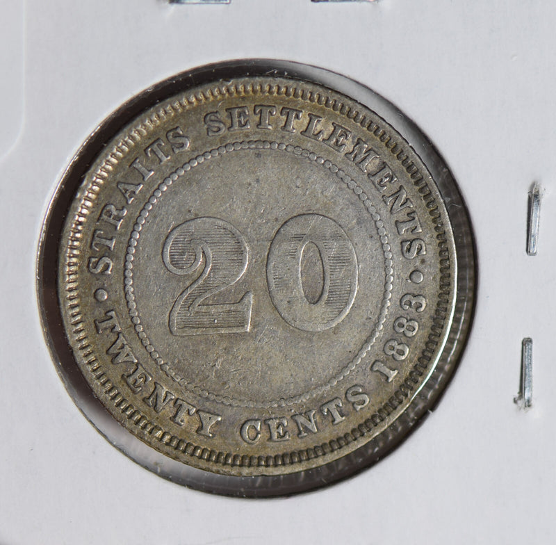 Straits Settlements 1883 20 Cents silver  S0262 combine shipping