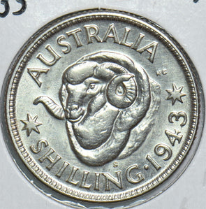 Australia 1943 S Shilling Ram 198862 combine shipping
