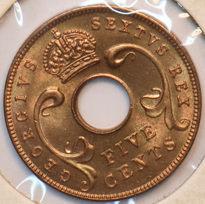 East Africa 1952 Y-33 5 Cents 193508 combine shipping