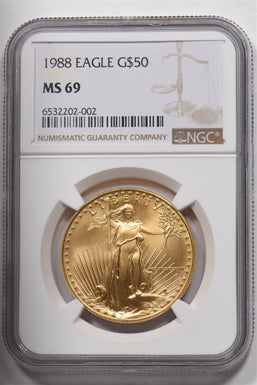 1988 Gold $50 American Eagle NGC MS69 NG1775