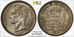 Venezuela 1954 Bolivar Horse animal PCGS MS62 PC1090 combine shipping