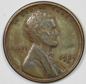 1924-S Lincoln Wheat Cent AU U0437