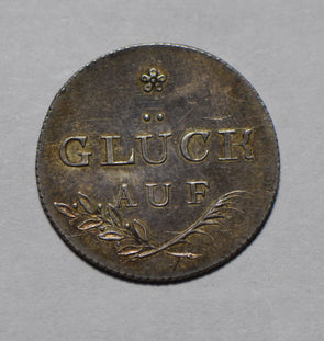 Germany 1800 ~1900 Miner token Jeton silver lustrous looks proof Gluck auf rare
