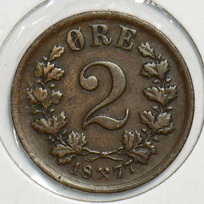 Norway 1877 2 Ore 298386 combine shipping