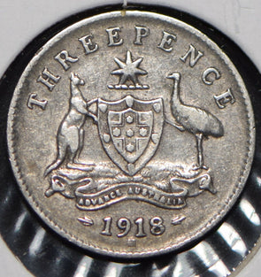 Australia 1918 3 Pence Kangaroo animal Emu  191477 combine shipping