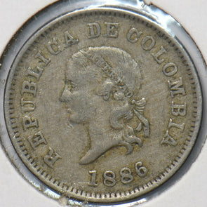 Colombia 1886 5 Centavos 150662 combine shipping