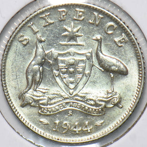 Australia 1944 6 Pence Kangaroo animal Ostrich Georgivs VI 902085 combine shippi
