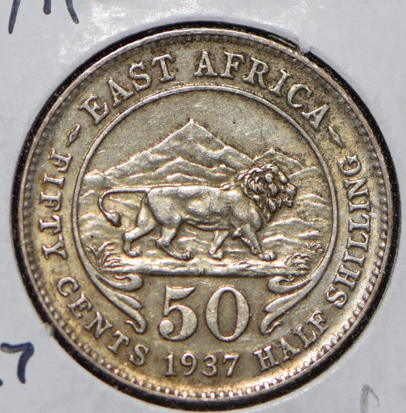 East Africa 1937 50 Cents Lion animal  191313 combine shipping