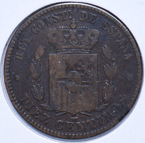 Spain 1878 10 Centimos Lion animal 902547 combine shipping