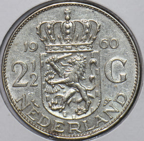 Netherlands 1960 2 1/2 Gulden 295907 combine shipping
