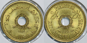 Lebanon 1955 2 1/2 Piastres 198336 combine shipping