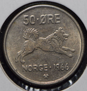 Norway 1966 50 Ore Elkhound animal  150055 combine shipping