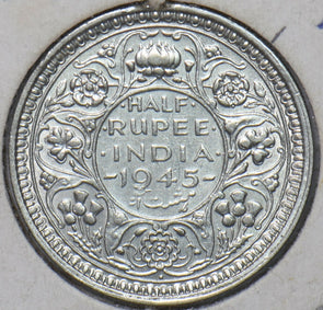 British India 1945 1/2 Rupee 194484 combine shipping