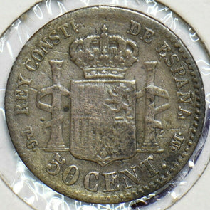 Spain 1892 50 Centimos 197263 combine shipping