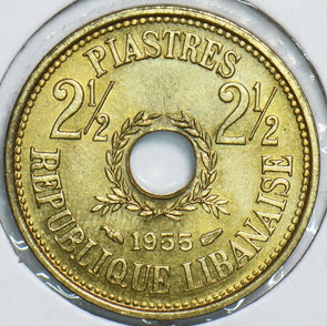 Lebanon 1955 2 1/2 Piastres 198370 combine shipping