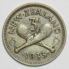New Zealand 1933 3 Pence 904317 combine shipping