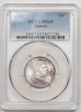 Kingdom of Hawaii 1883 25 Cents PCGS MS65 PC1495 combine shipping