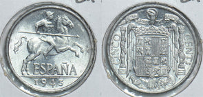 Spain 1945 S 5 Centimes Horse animal Ch BU 299114 combine shipping