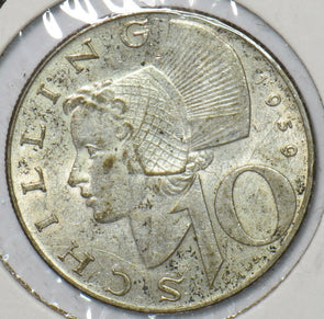 Austria 1959 10 Schilling 151078 combine shipping