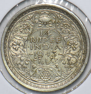 British India 1943 1/4 Rupee 295872 combine shipping