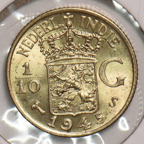 Netherlands East Indies 1945 S 1/10 Gulden 199236 combine shipping