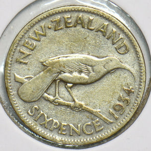 New Zealand 1934 6 Pence Huiaanimal 904386 combine shipping