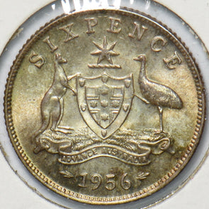 Australia 1956 6 Pence Kangaroo animal Emu 192745 combine shipping