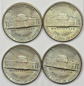 1952-D Jefferson Nickel 5 Cents 4 Pcs GEM to GEM BU U0378