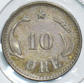 Denmark 1897 10 Ore Porpoise animal 299033 combine shipping