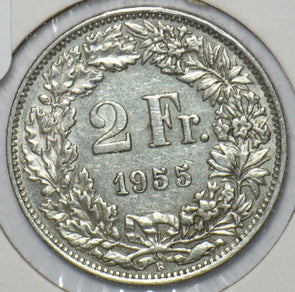 Switzerland 1955 2 Francs 151182 combine shipping