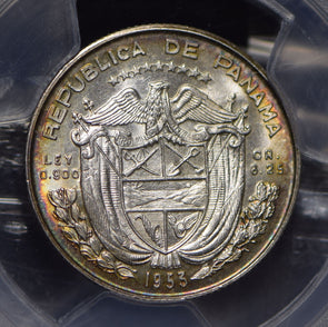 Panama 1953 1/2 Balboa PCGS MS65 PC0697 combine shipping