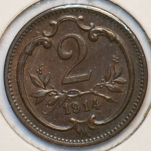 Austria 1914 2 Heller 151216 combine shipping