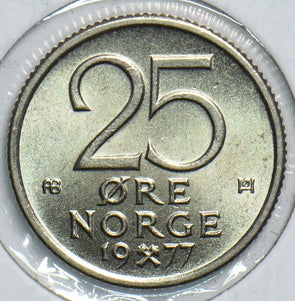 Norway 1977 25 Ore BU 904720 combine shipping