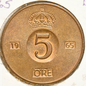 Sweden 1965 5 Ore BU 904159 combine shipping