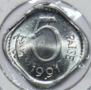 Republic India 1991 5 Paise Lion animal UNC 903264 combine shipping