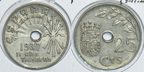 Spain 1937 25 Centimos 241084 combine shipping