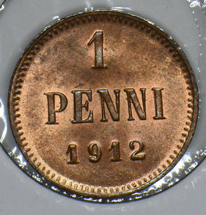 Finland 1912 Nickolas II Penny 290982 combine shipping