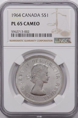 Canada 1964 1 Dollar Silver NGC PL 65 Cameo NG1603 combine shipping