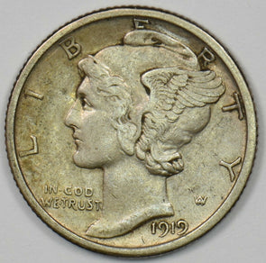 1919-S Mercury Dime 90% silver XF++ U0374