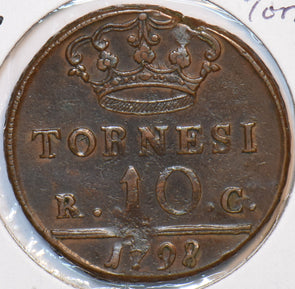 Italy 1798 10 Tornesi N0214 combine shipping
