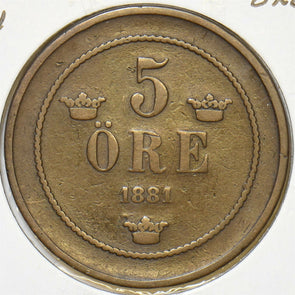Sweden 1881 5 Ore 240470 combine shipping