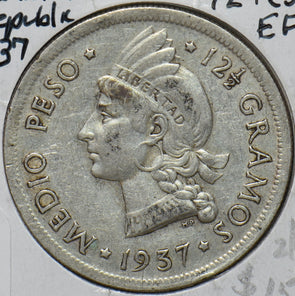 Dominican Republic 1937 1/2 Peso 294141 combine shipping