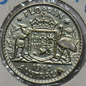 Australia 1943 Florin Kangaroo animal 193658 combine shipping