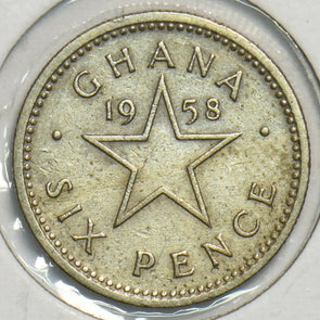 Ghana 1958 6 Pence 153318 combine shipping