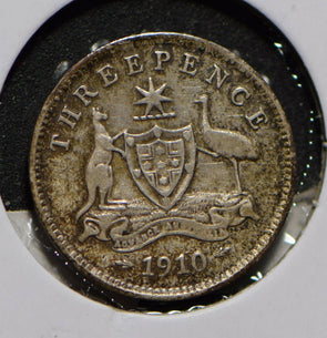 Australia 1910 3 Pence Kangaroo animal Emu  901265 combine shipping
