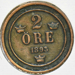 Sweden 1893 2 Ore 197109 combine shipping