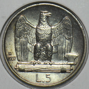 Italy 1927 5 Lire Eagle animal 296779 combine shipping