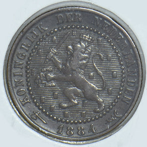 Netherlands 1884 Cent Crowned rampant lion animal 190815 combine shipping