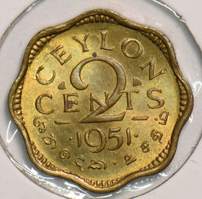 Ceylon 1951 2 Cents 199129 combine shipping