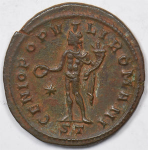 Roman Empire 305 ~306 Follis Constantius Ch. XF. Nearly New R0178 combine shippi